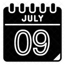July 9 July Calendar Day Icon