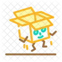 Jump Cardboard Box Icon