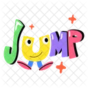 Jump Word Jump Typography Word Icon