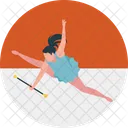 Athlete Girl Leaping Icon