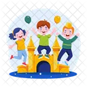 Jumping Castle Playing Fun Icon