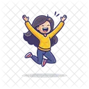 Jumping For Joy Happy Character Icon