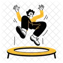 Jumping Trampoline Jumping Enjoying Icon