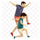 Jumping Child Rearing Fatherhood Icon