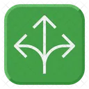 Junction Left Right Straight Ways Direction Arrow Icon