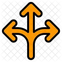 Junction Left Right Straight Ways Direction Arrow Icon