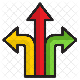 Junction Arrow Icon - Download in Colored Outline Style