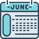 June Calendar Almanac Icon