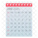 June Jun Calendar Icon