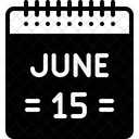 June 15 June Calendar Icon