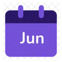 June Calendar Date Icon