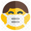 Grinsender Junge Emoji Mit Gesichtsmaske Emoji Symbol