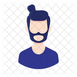 Junge Mann Dutt Bart Avatar  Symbol