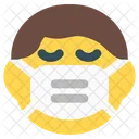 Junge Traurig Emoji Mit Gesichtsmaske Emoji Symbol