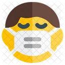 Junge Traurig Emoji Mit Gesichtsmaske Emoji Symbol