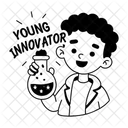 Junger Innovator Wissenschaftler Experiment Symbol
