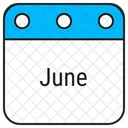 Junho Calendario Data Icon