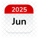 Junho Calendario Data Icon