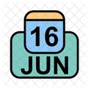 Junho Calendario Data Ícone