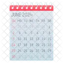 Junio Jun Calendario Icon