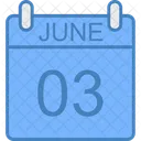 Junio Dia Calendario Icono