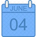 Junio Dia Calendario Icono