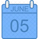 Junio Dia Calendario Icono