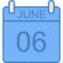 Junio Dia Calendario Icono