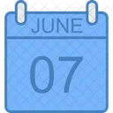 Junio Dia Calendario Icono