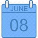 Junio Dia Calendario Icono