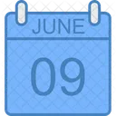 Junio Dia Calendario Icono