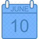 Junio Dia Calendario Icono