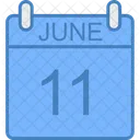 Junio Dia Calendario Icono