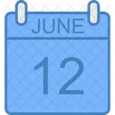 Junio Dia Calendario Icono