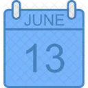 Junio Dia Calendario Icono