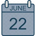 Junio Calendario Fecha Icono