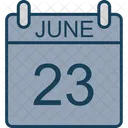 Junio Calendario Fecha Icono