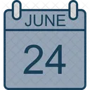 Junio Calendario Fecha Icono