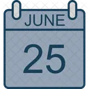 Junio Calendario Fecha Icono