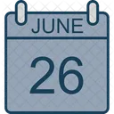 Junio Calendario Fecha Icono