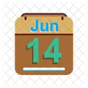 Junio Calendario Fecha Icon