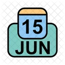 Junio Calendario Fecha Icono