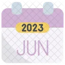 Junio De 2023 Calendario Icono