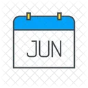 Junio Calendario Fecha Icono