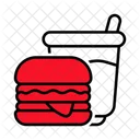 Junkfood Burger Mahlzeit Symbol