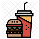 Burger Essen Getranke Symbol