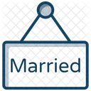 Married Banner Hanging Board Marriage Label Icon