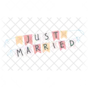 Just married decorative party flags  Icon