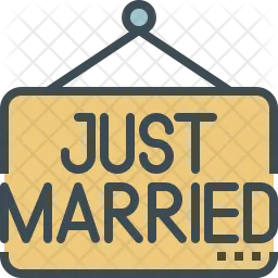 Just married signboard  Icon