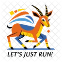 Just Run Impala Animal Icon